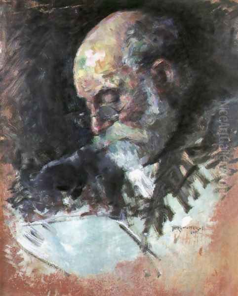 Portrait of the Artists Grandfather 1895 Oil Painting by Izsak Perlmutter