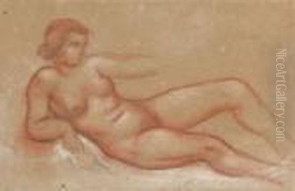 Femme Nue Allongee, De Face Oil Painting by Aristide Maillol