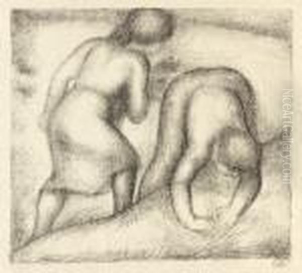 Les Glaneuses Oil Painting by Aristide Maillol