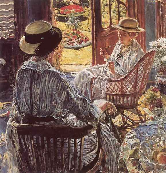 On the Terrace 1916 Oil Painting by Izsak Perlmutter