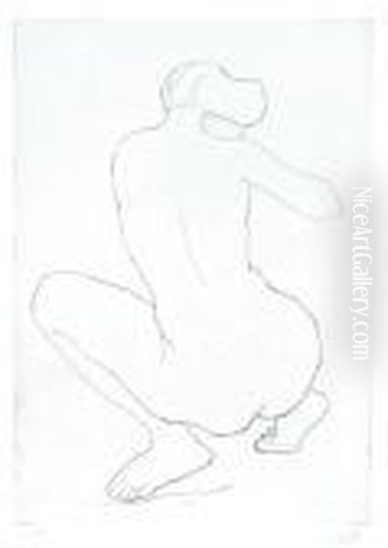 Femme Accroupie De Dos Oil Painting by Aristide Maillol