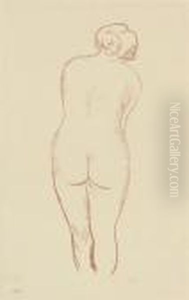 Femme Nue De Dos Oil Painting by Aristide Maillol