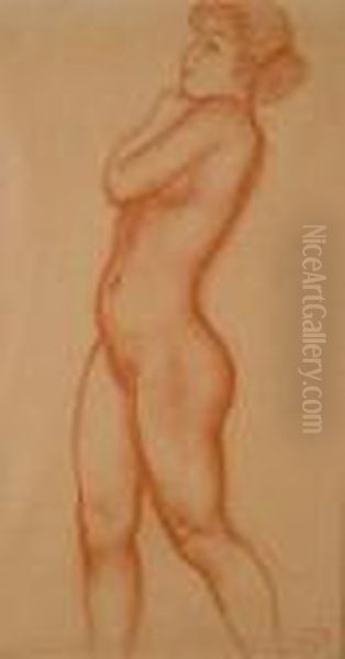 Standing Nude Oil Painting by Aristide Maillol