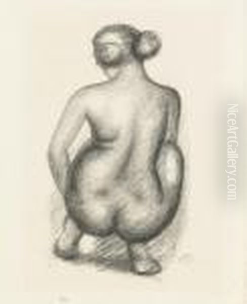 Femme Accroupie De Dos (guerin 283) Oil Painting by Aristide Maillol