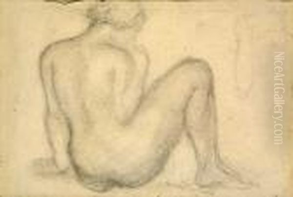 Femme Nue De Dos, Vers 1918 Oil Painting by Aristide Maillol