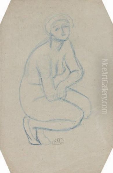 Femme Accroupie Oil Painting by Aristide Maillol