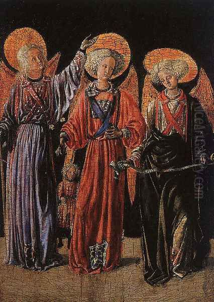 The Archangels with the Young Tobias 1440 Oil Painting by Master of Pratovecchio