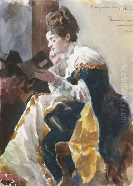 Mujer leyendo Oil Painting by Jose Lluis Pellicer Fene