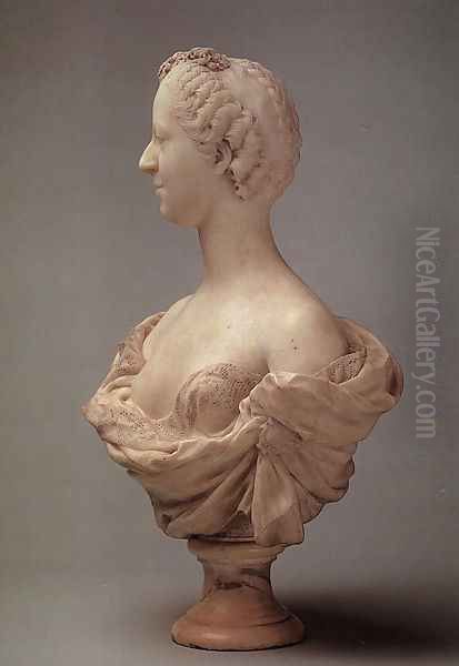 Buste de la marquise de Pompadour (Bust of Madame de Pompadour) Oil Painting by Jean-Baptiste Pigalle