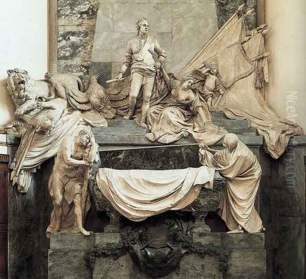 Mausoleum of the Marechal de Saxe Oil Painting by Jean-Baptiste Pigalle