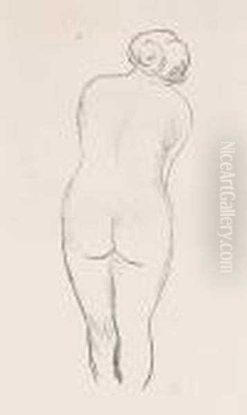 Femme Nue De Dos Oil Painting by Aristide Maillol