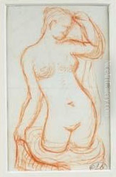 Baigneuse Au Foulard, Circa 1921 Oil Painting by Aristide Maillol