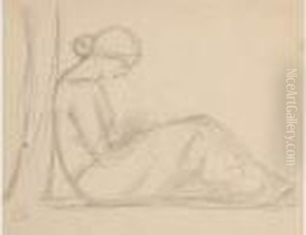 Jeune Femme Adossee A Une Fenetre Oil Painting by Aristide Maillol