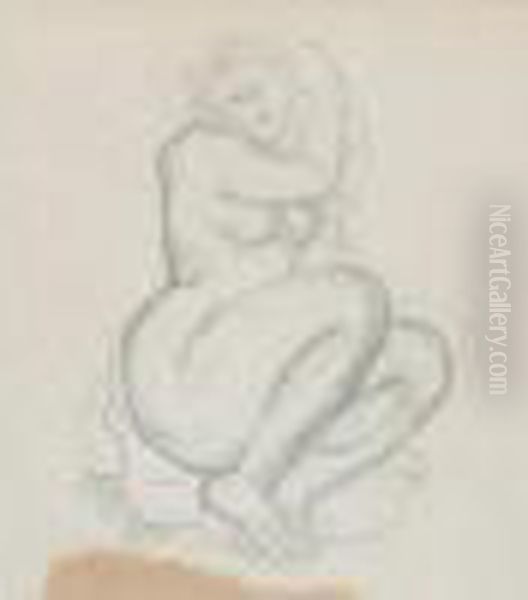 Etude De Femme Oil Painting by Aristide Maillol