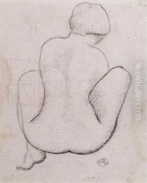 Se Tenant Un Pied Oil Painting by Aristide Maillol