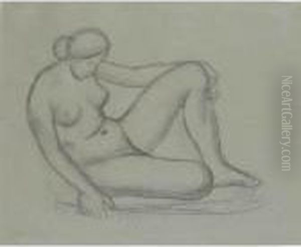 Study For Debussy Monument: Femme Accroupie Oil Painting by Aristide Maillol