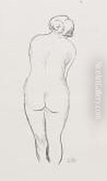 Femme Nue De Dos Oil Painting by Aristide Maillol