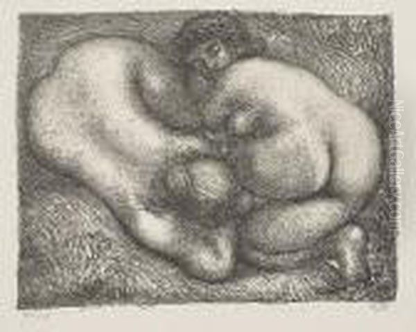 Deux Femmes Dans L'herbe Oil Painting by Aristide Maillol