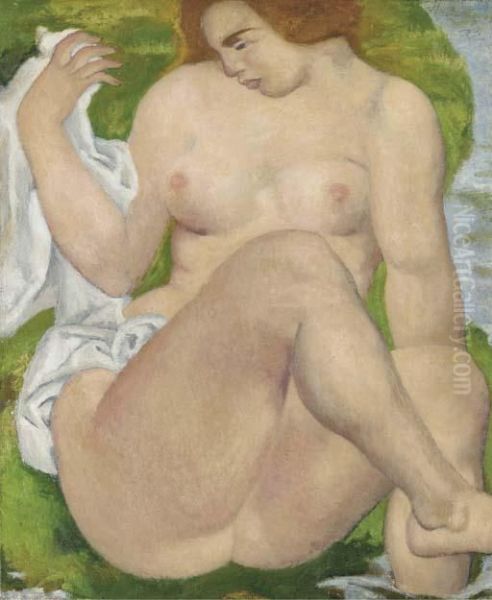 Baigneuse Au Bord De La Riviere Oil Painting by Aristide Maillol