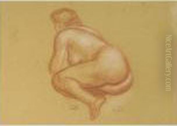 Dina Accroupie De Dos Oil Painting by Aristide Maillol