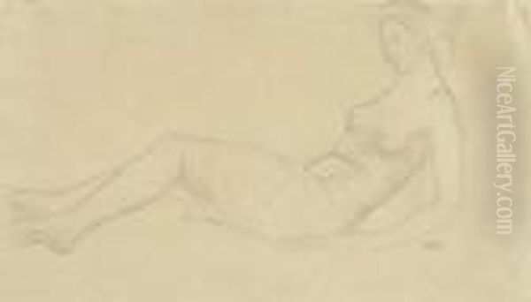 Femme Etendue Oil Painting by Aristide Maillol