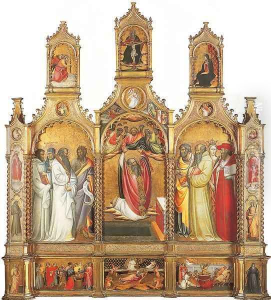 Polyptych of the Ascension of St. John the Evangelist 1410-20 Oil Painting by Giovanni del Ponte (also known as Giovanni di Marco)