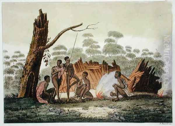 Inhabitants of Loro, New Holland, plate 60 from Le Costume Ancien et Moderne by Jules Ferrario, published c.1820s-30s Oil Painting by Sydney Parkinson