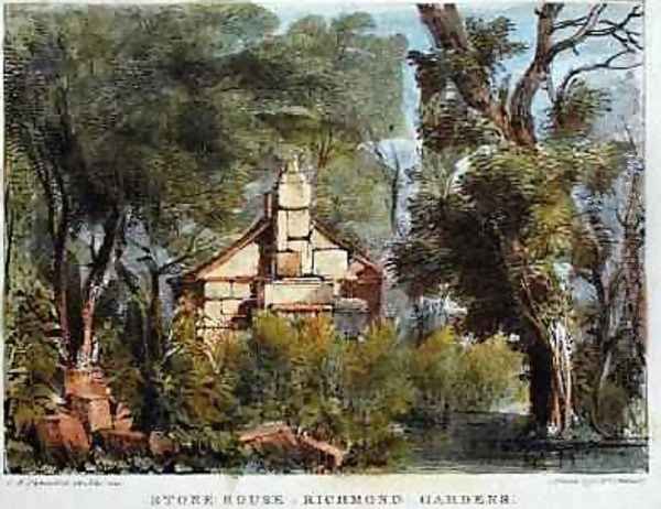 Stone House, Richmond Gardens, plate 23 from Kew Gardens A Series of Twenty-Four Drawings on Stone, engraved by Charles Hullmandel 1789-1850 published 1820 Oil Painting by Papendiek, George Ernest