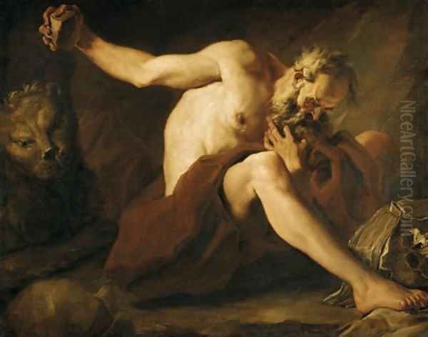 St Jerome c 1685 1690 Oil Painting by Paolo Pagani