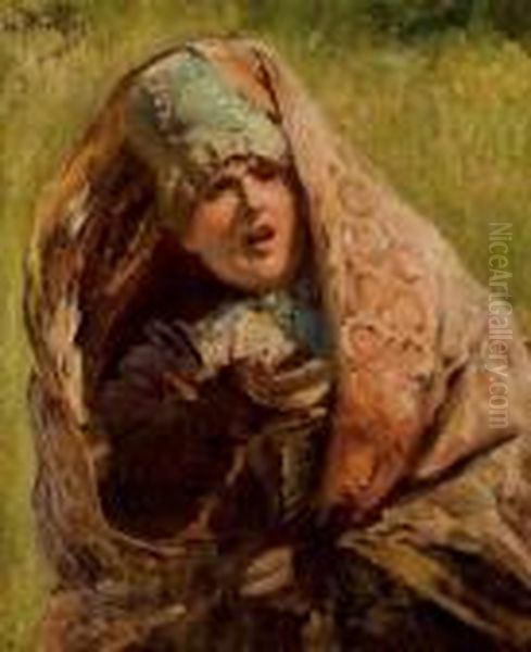 Study For 'minin's Appeal' Oil Painting by Konstantin Egorovich Egorovich Makovsky