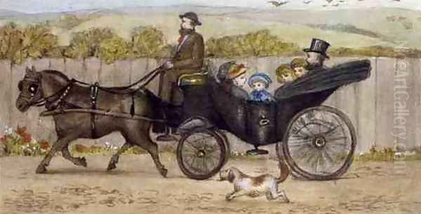 In the Carriage, Addiscombe, 1883 Oil Painting by Rosa Petherick