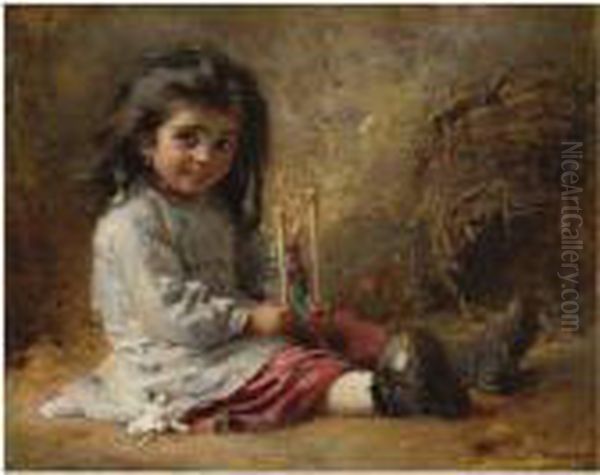 The Puppet Oil Painting by Konstantin Egorovich Egorovich Makovsky