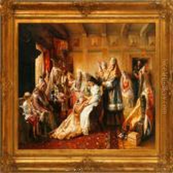 Marriage Preparations Oil Painting by Konstantin Egorovich Egorovich Makovsky