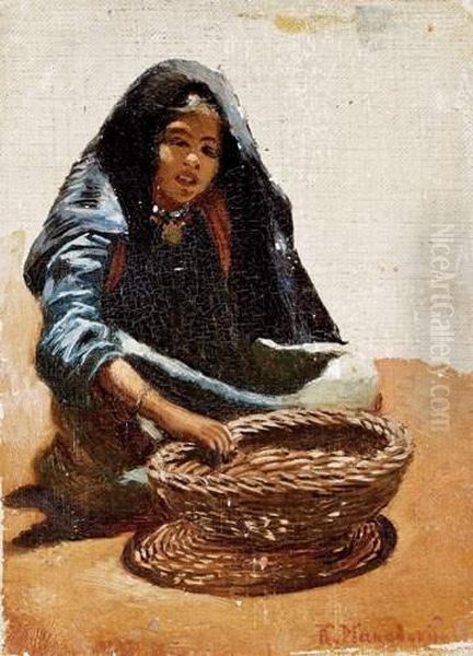 Jeune Femme Orientale Au Panier Oil Painting by Konstantin Egorovich Egorovich Makovsky