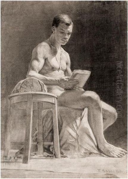 Male Nude. by Konstantin Egorovich Egorovich Makovsky