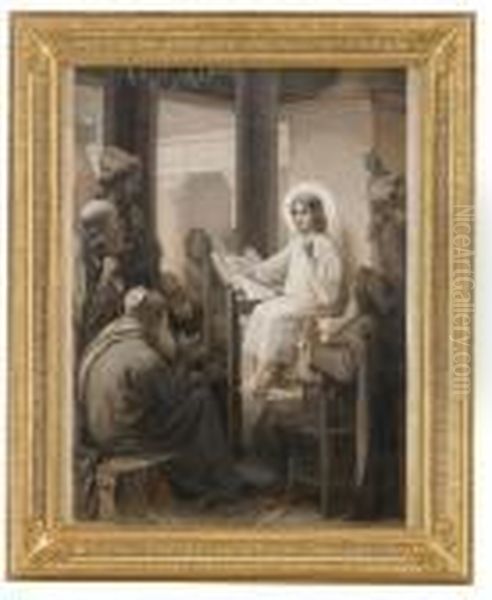 Christ Among The Elders Oil Painting by Konstantin Egorovich Egorovich Makovsky