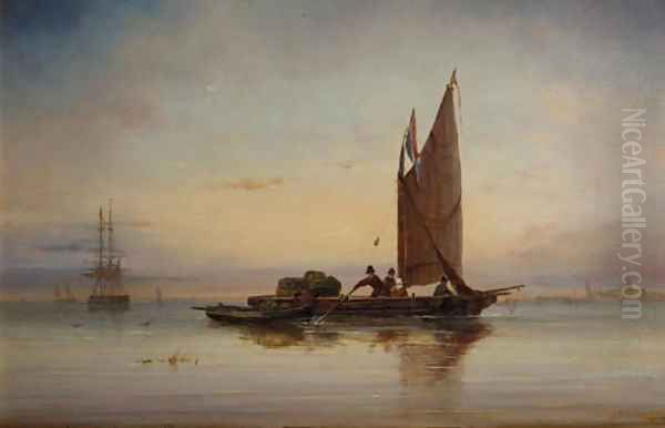 Shipping in a calm Oil Painting by Ary Pleysier