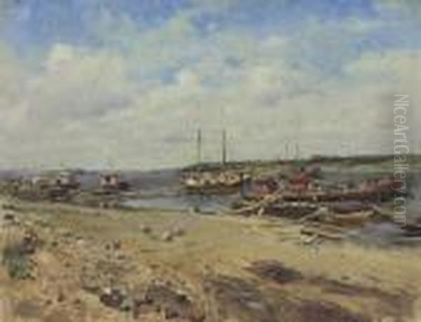 Shipping On The Volga Oil Painting by Vladimir Egorovic Makovsky