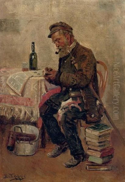 The Antiquarian Bookseller Oil Painting by Vladimir Egorovic Makovsky