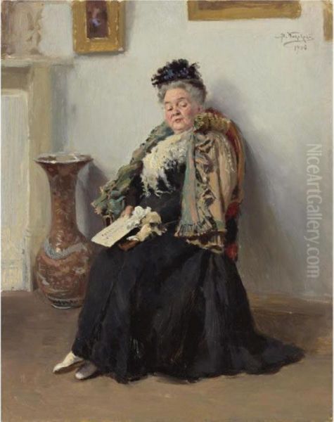 Portrait Of A Noblewoman Oil Painting by Vladimir Egorovic Makovsky