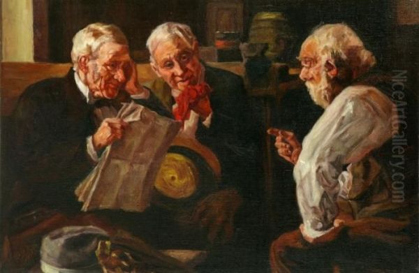 Pleasant Talk Oil Painting by Vladimir Egorovic Makovsky