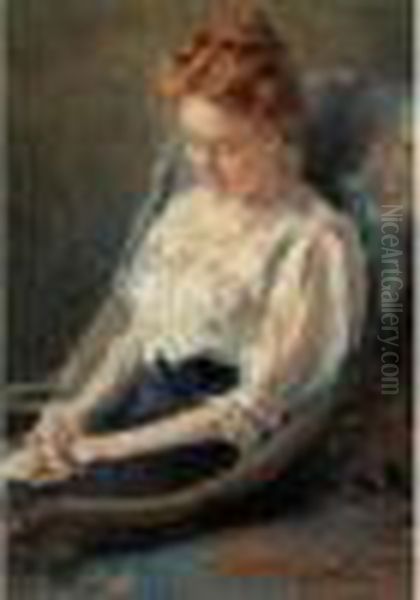 Contemplation Oil Painting by Vladimir Egorovic Makovsky