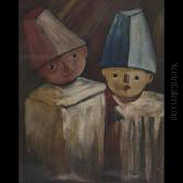 Two Young Friends Oil Painting by Tadeusz Makowski