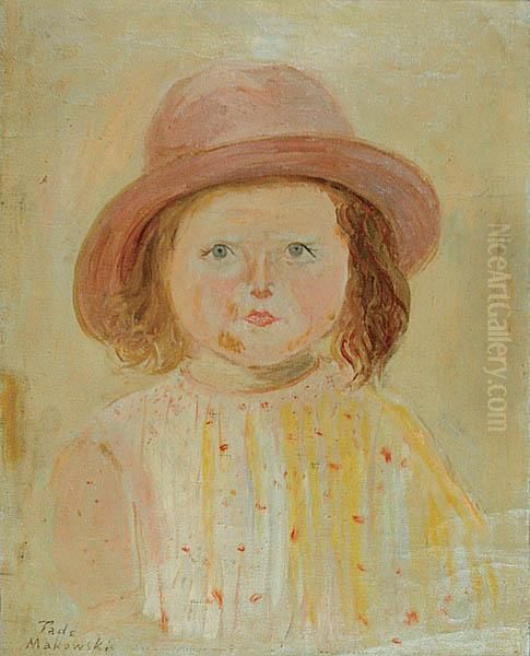 Petite Fille, Ok 1927 Oil Painting by Tadeusz Makowski