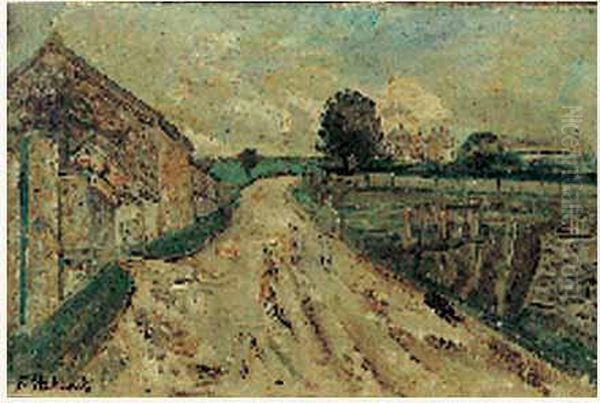 La Route, Circa 1925 Oil Painting by Tadeusz Makowski