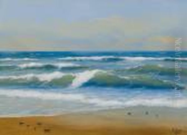 Sea Shore Oil Painting by Soter Jaxa Malachowski