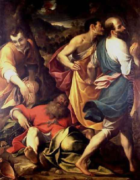 The Drunkenness of Noah Oil Painting by Camillo Procaccini