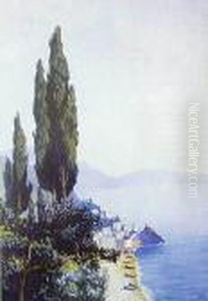 Amalfi, 1938 R. Oil Painting by Soter Jaxa Malachowski