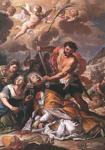 Martyrdom of Saint Januarius 1727 Oil Painting by Girolamo Pesce