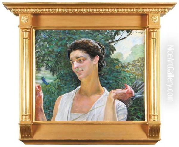 Diana. Portret Marii Sozanskiej, 1916 R. Oil Painting by Jacek Malczewski